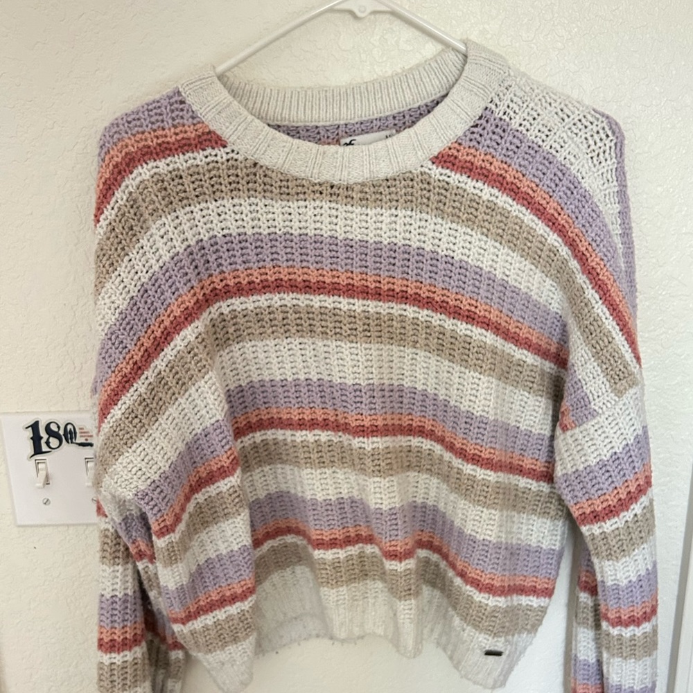 Hollister sweater pink, purple white (M)